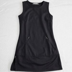 Athleta Fleece Lined Active Dress Womens XXS Black Zipper Pockets‎ Sleeveless